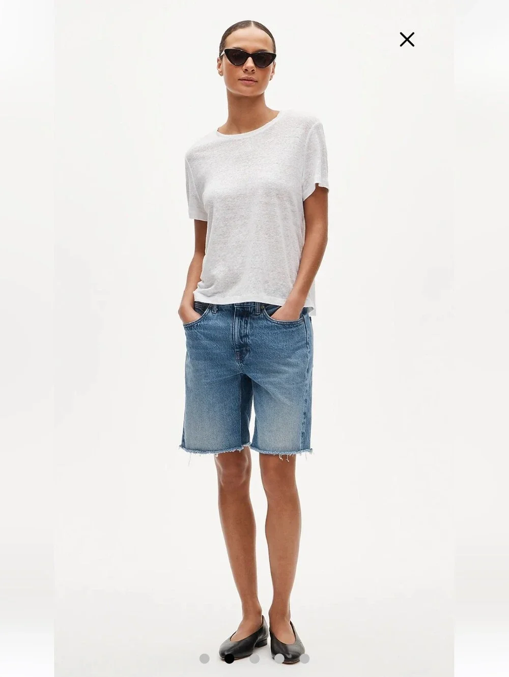 J.Crew Classic Crewneck White Women's New relaxed linen T-shirt Sz S $50
